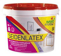 Интерьерная шелковисто-глянцевая латексная краска Seidenlatex Нано Фарб 10 л