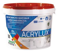 Интерьерная шелковисто-матовая латексная краска Acrylux Нано Фарб 10 л