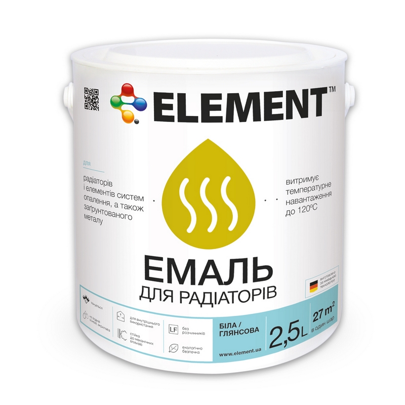 ELEMENT эмаль для радиаторов. 2,5л.