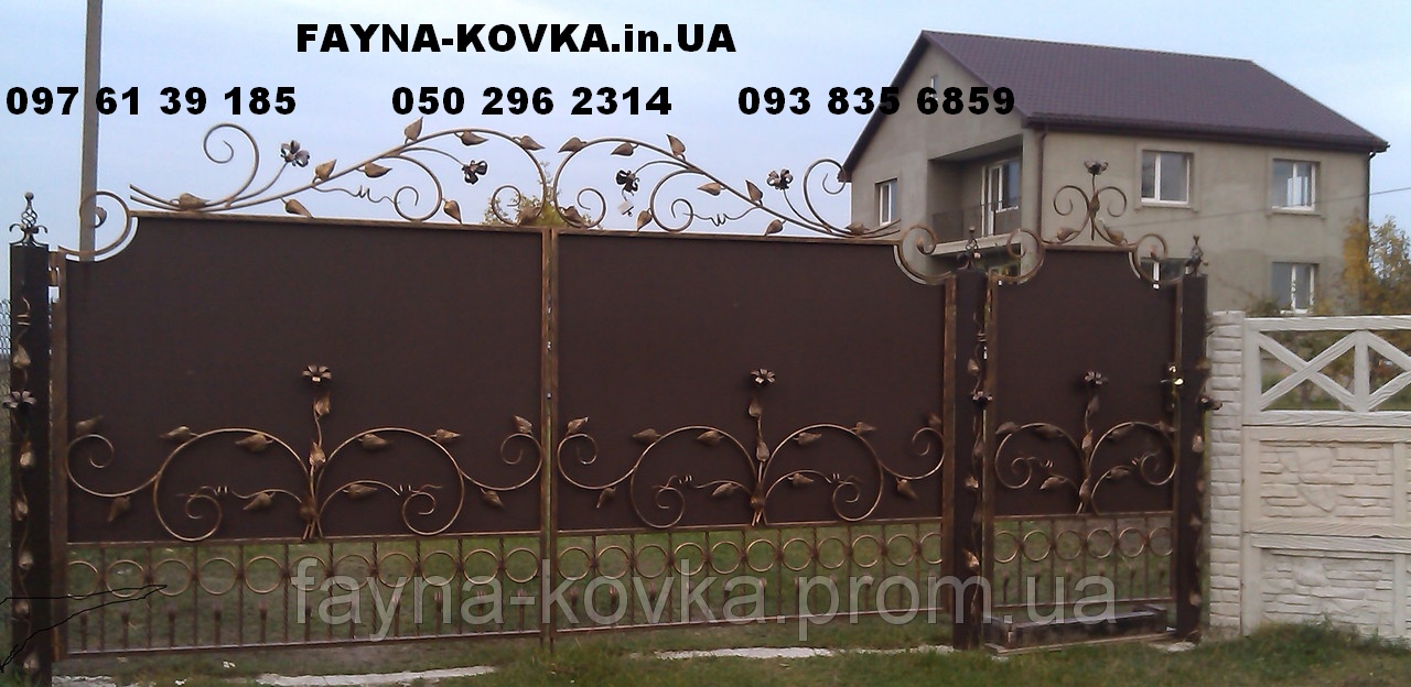 Кована брама з квітатами 9960